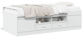 vidaXL Sofá-cama com gavetas sem colchão 100x200 cm branco