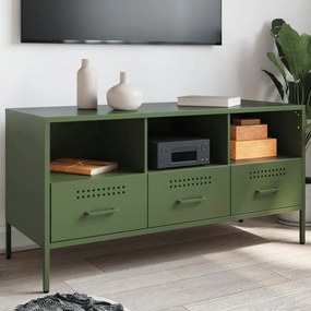 Móvel de TV 100,5x39x50,5 aço verde-azeitona