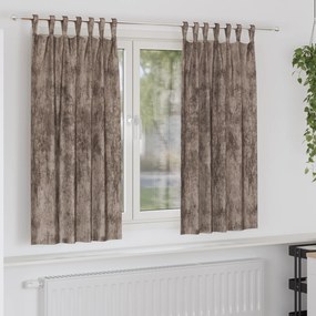 vidaXL Cortinas de Veludo 2 pcs com Ilhós Cappuccino 175x140 cm