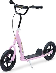 Trotinete para Crianças acima de 5 anos Scooter de 2 Rodas Grandes de 12 Polegadas com Freio e Guidão Ajustável em Altura Carga Máx. 50kg 120x52x80-88