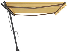 Toldo automático independente 500x300 cm amarelo e branco