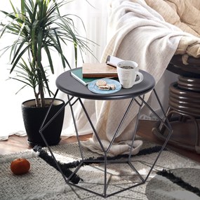 HOMCOM Mesa de Centro Metálica Nórdica Minimalista Criativa 54x54x44cm