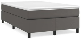 Cama boxspring com colchão 120x190 cm couro artificial cinzento