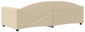 Sofá-cama 90x200 cm tecido cor creme