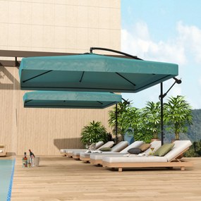 Chapéu de Sol de Jardim 295x295x260 cm Chapéu de Sol Excêntrico com Re