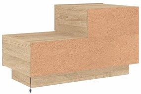Mesa de cabeceira com luzes LED 70x36x40,5 cm carvalho sonoma