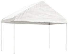 Gazebo com telhado 17,84x4,08x3,22 m polietileno branco
