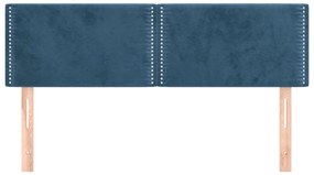 Cabeceira de cama 2 pcs veludo 72x5x78/88 cm azul-escuro