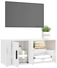 Móvel de TV 80x31,5x36 cm derivados de madeira branco brilhante