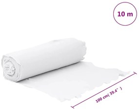 Membrana de geotêxtil 1x10 m fibra de poliéster branco