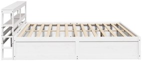 Estrutura de cama com cabeceira 180x200cm pinho maciço branco