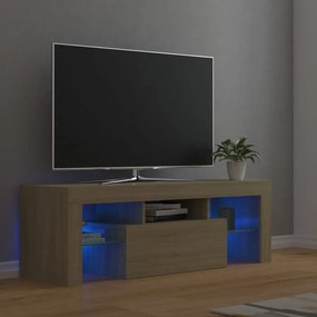 vidaXL Móvel de TV com luzes LED 120x35x40 cm carvalho sonoma