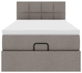 Cama otomana com colchão 100x200 cm tecido cinza