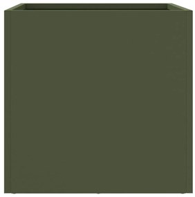 Vasos/floreiras 2 pcs 32x30x29 cm aço verde azeitona