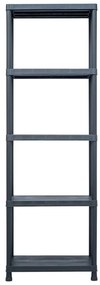 Estantes de arrumação 2 pcs preto 125 Kg 60x30x180 cm plástico