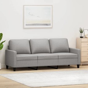 vidaXL Sofá de 3 lugares 180 cm tecido cinza-claro