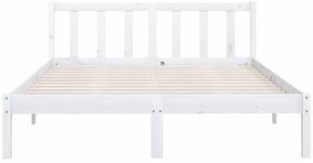 Estrutura de cama em pinho maciço 160x200 cm branco