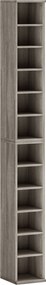 HOMCOM Conjunto de 2 Móveis Porta CD com Prateleiras Reguláveis, Estante salva-espaço para 204 CD, Móvel porta CD com 12 Compartimentos, para Sala de Estar, Quarto, Escritório, 21x22.5x88.5cm, Cinza envelhecido | Aosom Portugal