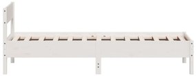 Cama sem colchão 75x190 cm madeira de pinho maciça branco