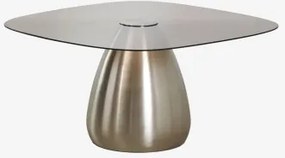 Square 80x80 Cm Tempered Glass Coffee Table Mariana Cinzento Escovado - Sklum