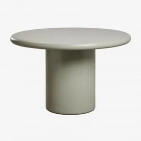 Mesa De Jantar Redonda Em Cimento Namara Ø120 Cm & Louro Verde - Sklum