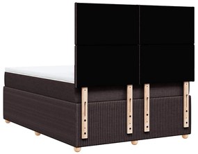 Cama com molas/colchão 140x200 cm tecido castanho-escuro