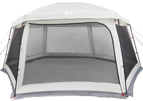 Tenda para piscina c/ mosca amovível e paredes de rede cinzento