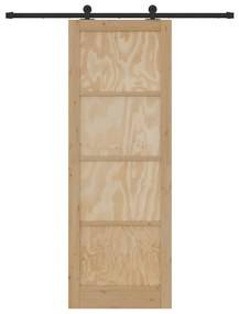 Porta de Correr vidaXL com Conjunto de Ferragens 83x232 cm Madeira Mac
