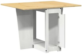 Mesa de jantar dobrável Corona madeira de pinho maciça branco