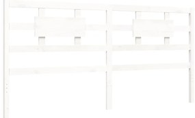 Cama sem colchão 200x200 cm madeira de pinho maciça branco