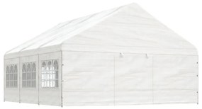 vidaXL Gazebo com telhado 6,69x5,88x3,75 m polietileno branco