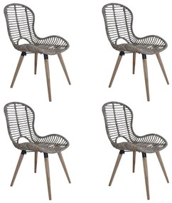 vidaXL Cadeiras de jantar 4 pcs vime genuíno castanho
