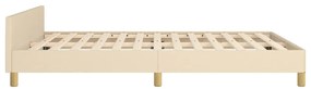 Estrutura de cama sem colchão 140x190 cm tecido cor creme