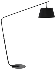HOMCOM Candeeiro de Pé em Forma de Arco com Ecrã Suspenso de Tecido Suporte para Lâmpada E27 Máx. 40W e Interruptor de Pé Candeeiro de Pé Moderno para Sala de Estar Dormitório 143x40x182cm Preto