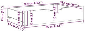 Gavetas para cama com rodas 2 pcs 85x55x17 cm pinho maciço