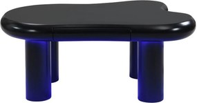 Mesa de centro em forma de nuvem, em MDF com iluminação LED e gaveta, 98x65,5x40 cm, Preto