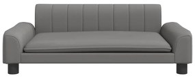 Cama para cães 90x53x30 cm couro artificial cinzento