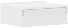 Mesas de cabeceira flutuantes 2 pcs derivados de madeira branco