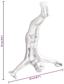 Escultura vidaXL Prateada 22x8x25 cm Homem Caindo