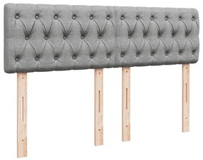 Cama com molas/colchão 140x200 cm tecido cinzento-claro
