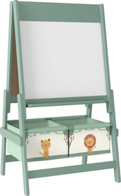 AIYAPLAY Cavalete de Pintura para Crianças 3 em 1 para Crianças acima de 3 Anos com Rolo de Papel e Cestos de Arrumação 54x46x94 cm Verde | Aosom Portugal