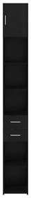 Armário de Armazenamento Slim vidaXL Carvalho Preto 30x42.5x225 cm Mad