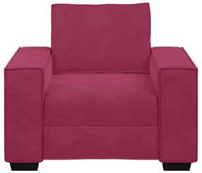 Poltrona 60 cm veludo vermelho-tinto