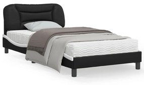 vidaXL Estrutura cama c/ cabeceira 100x200 cm couro artificial