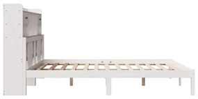 Cama com estante sem colchão 200x200 cm pinho maciço branco
