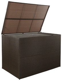 Caixa de arrumação para jardim 150x100x100 cm vime PE castanho