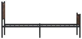 Estrutura de cama sem colchão 80x200 cm metal carvalho castanho
