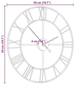 Relógio de parede Ø50 cm ferro preto