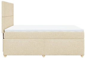 Cama com molas/colchão 140x190 cm tecido cor creme