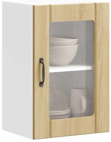 Armário de parede de cozinha porta vidro Lucca carvalho sonoma